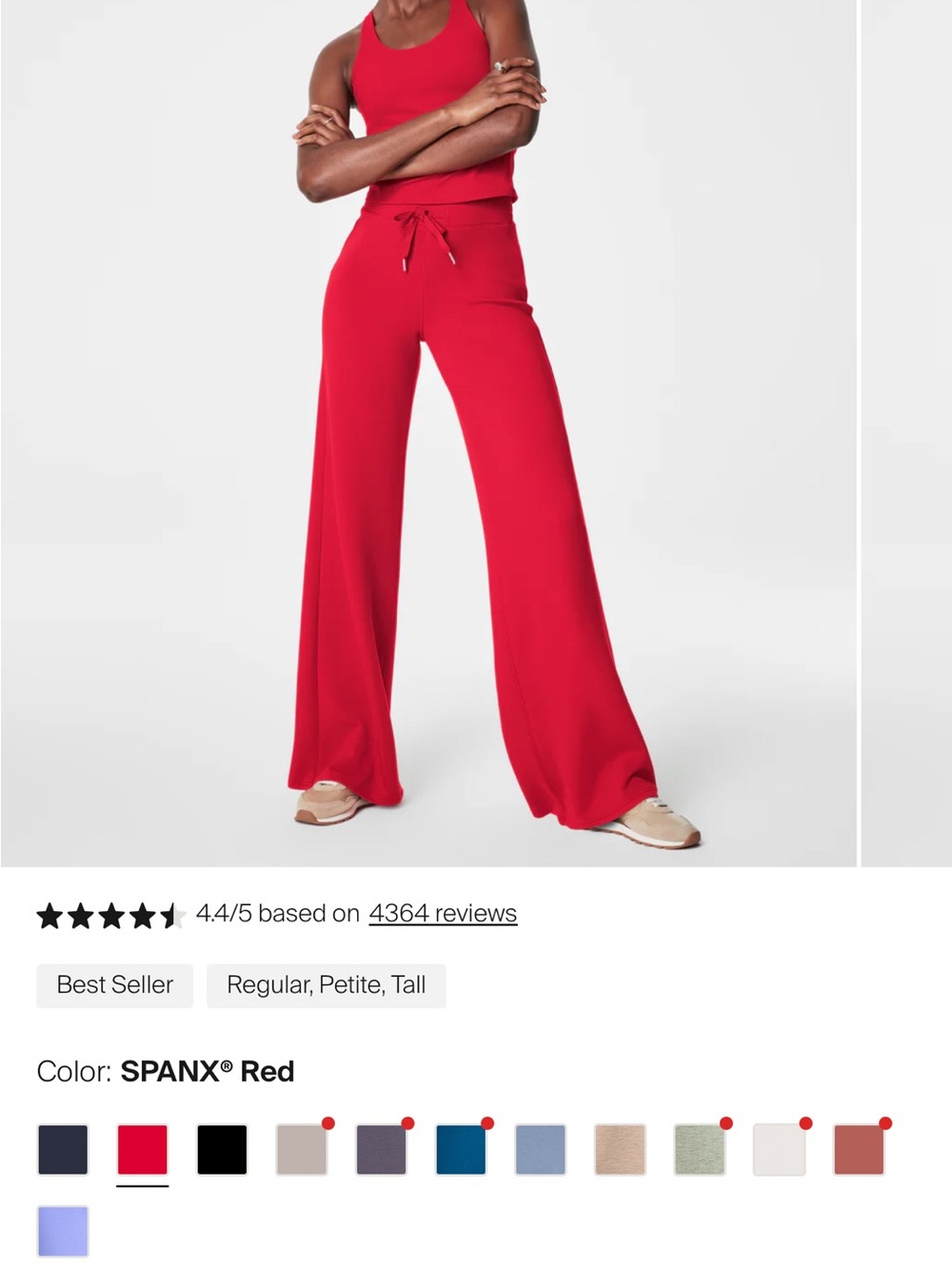 SPANX Women's Red Wide-Leg Lounge Pants